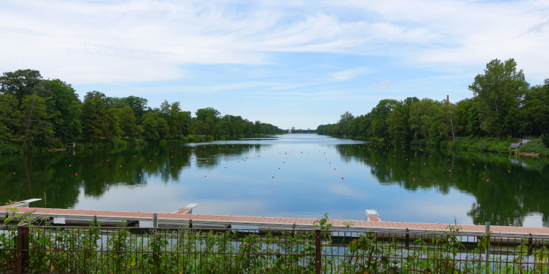 Blick von Süden auf die Regattabahn